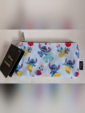 Disney Loungefly Stitch Scrump Fruit All Over Print Pencil Case NWT